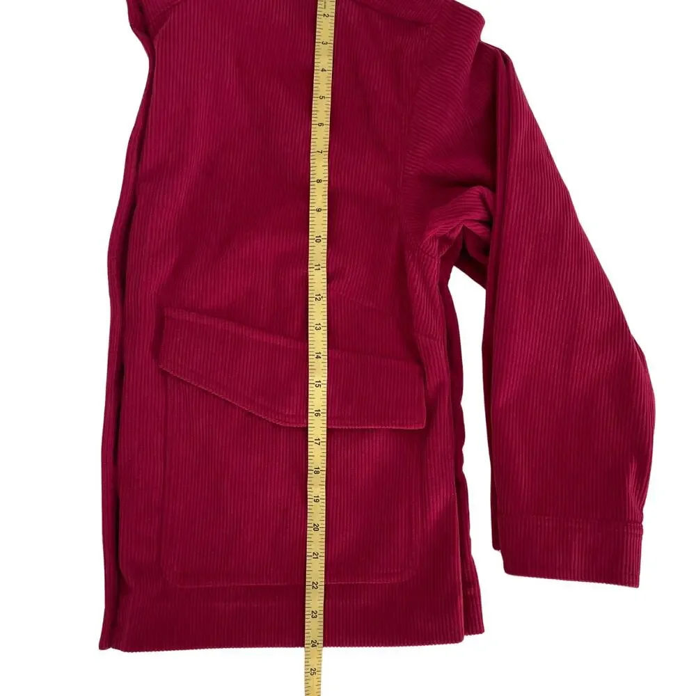 Avec Les Filles Women's Raspberry Corduroy Cropped High Collar Jacket - Plus 1X